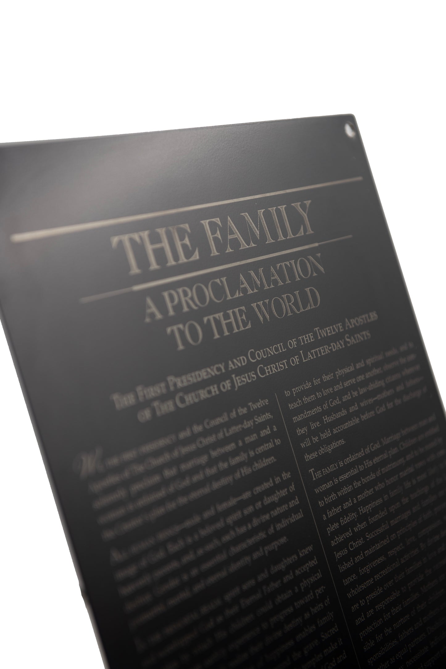 The Family Proclamation 12" X 18" Steel Decorative Plate