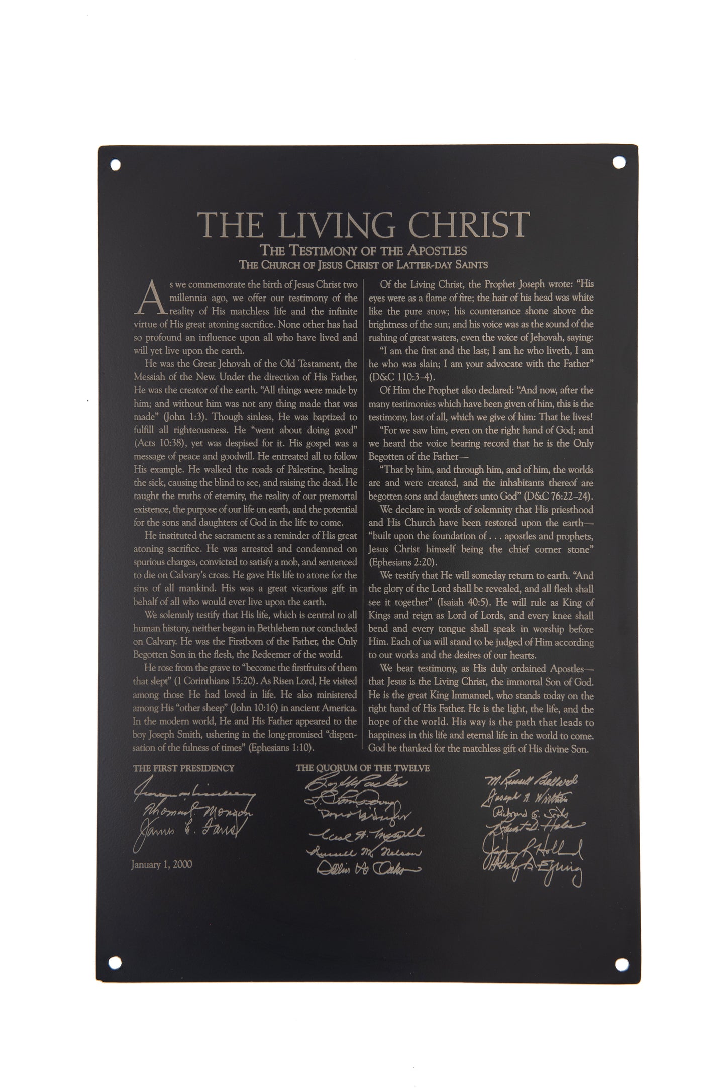 The Living Christ 12" X 18" Steel Decorative Plate