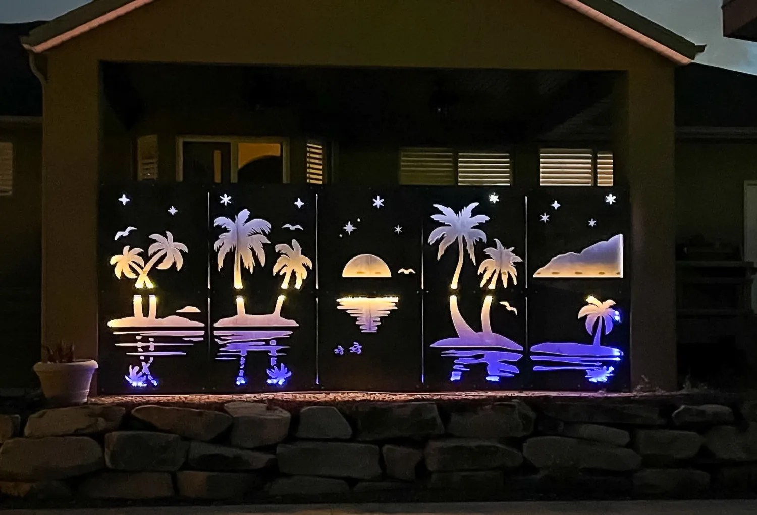Palm Sunset Panels